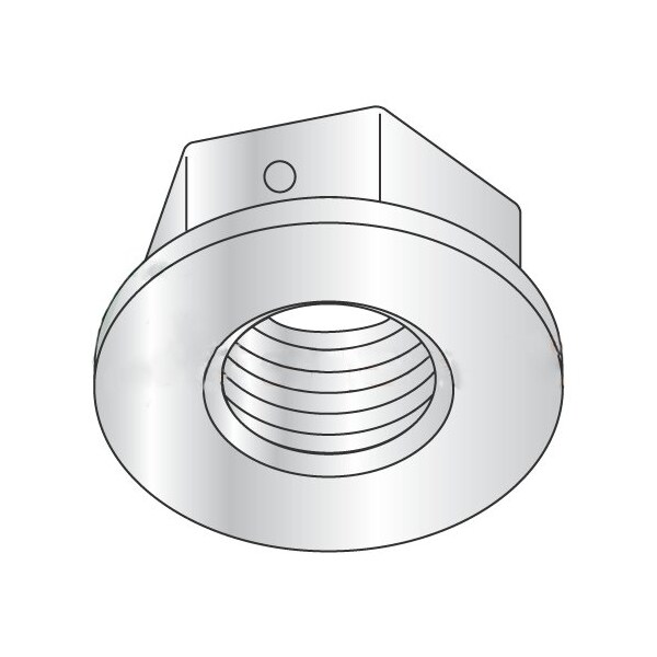 Newport Fasteners Center-Lock Distorted Thread Reversible Lock Nut, 3/8"-16, Steel, Grade F, Zinc Plated, 1500 PK 363389 - main